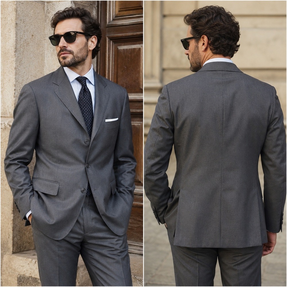 Pronto Uomo Mens 50 Regular Blazer Gray Angelico Super 100s‎ Wool Jacket Italy
